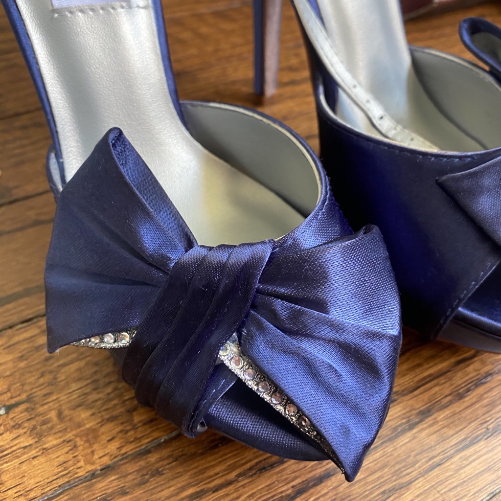 David’s Bridal Platform Peep Toe Heels, 5.5, New